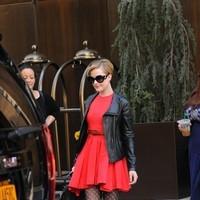 Evan Rachel Wood is seen leaving her Manhattan hotel in a chic red dress | Picture 95377